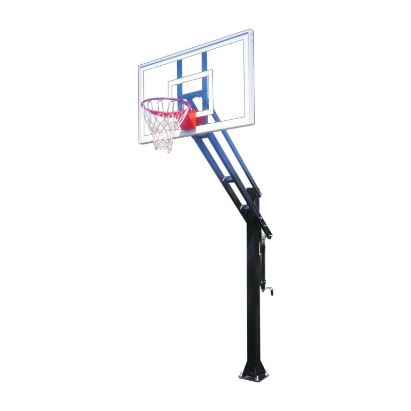 First Team Force In-Ground Adjustable Basketball Hoop - red rim