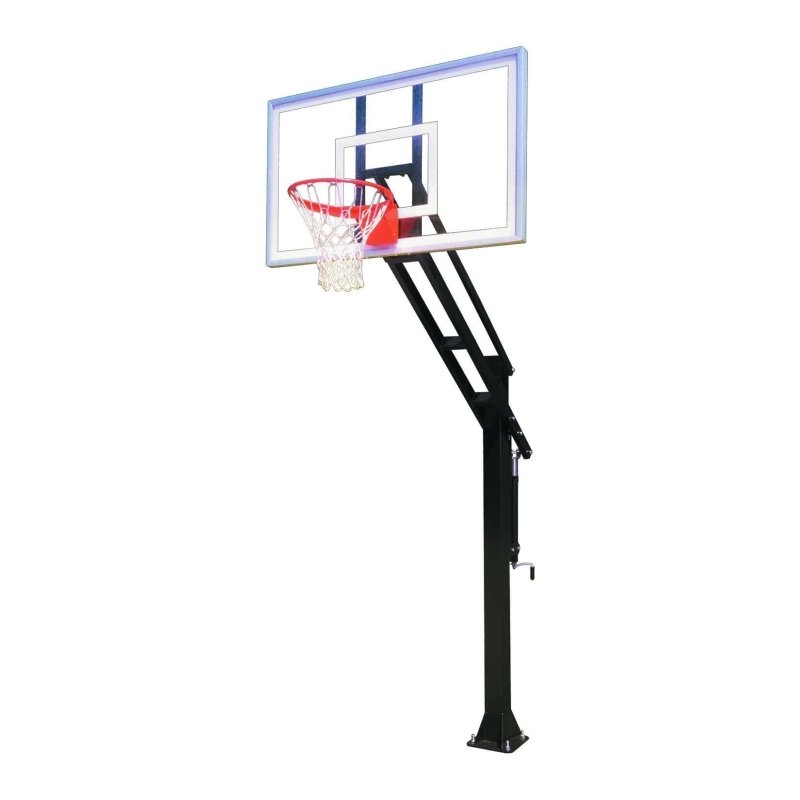 First Team Force In-Ground Adjustable Basketball Hoop - red rim