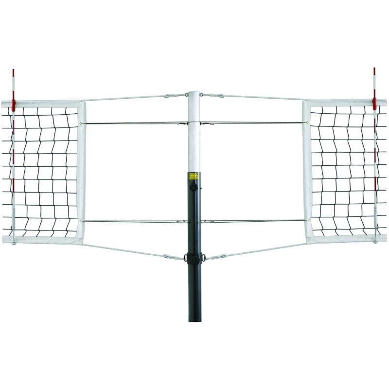 First Team Frontier 3 1/2" Steel Competition Volleyball Net System - nets attached to pole