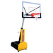 First Team Fury Portable Basketball Hoop - yellow base with lettering