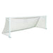 First Team Golden Goal 44 Square Aluminum Fixed Soccer Goal - net on white background attached to the ground