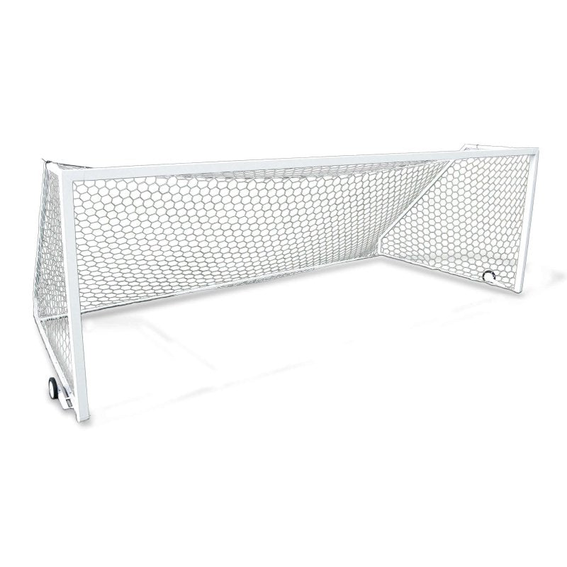 First Team Golden Goal 44 Square Aluminum Portable Soccer Goal - net fullview on white background