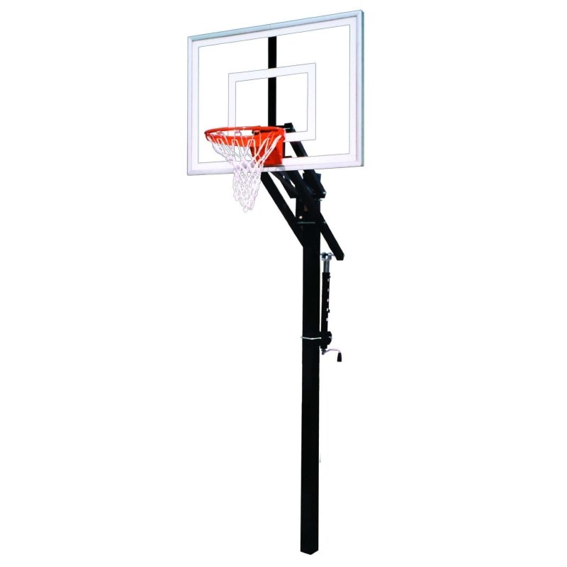 First Team Jam In-Ground Adjustable Basketball Hoop - clear backboard