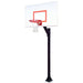 First Team Legacy In-Ground Fixed Height Basketball Hoop - white and red backboard