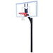 First Team Legacy In-Ground Fixed Height Basketball Hoop - clear, rectangular backboard