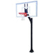 First Team Legacy In-Ground Fixed Height Basketball Hoop - red rim