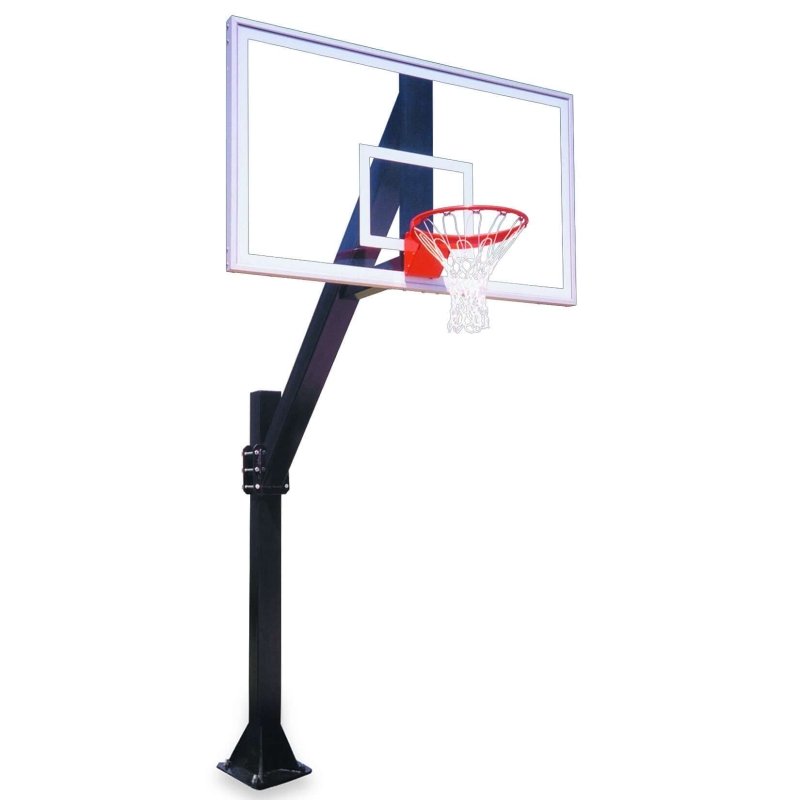 First Team Legend In-Ground Fixed Height Basketball Hoop - red rim 3D picture