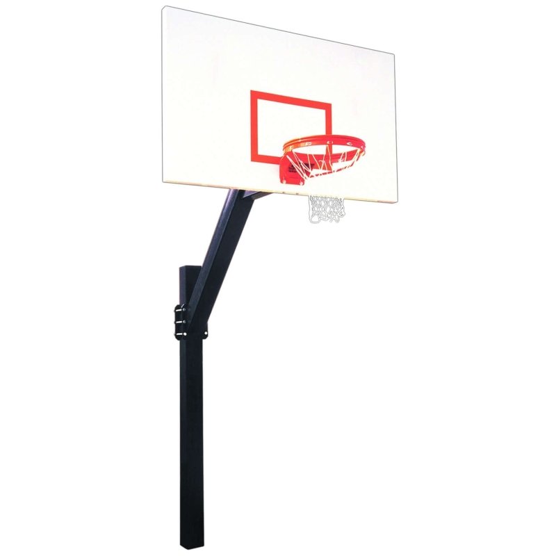 First Team Legend In-Ground Fixed Height Basketball Hoop - white and red backboard and rim