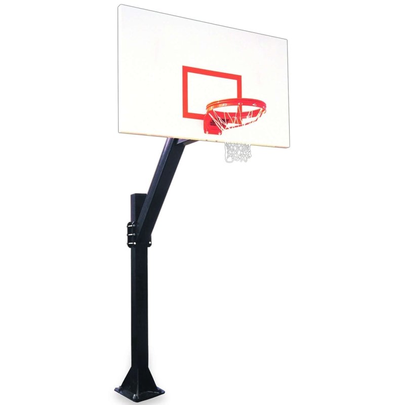 First Team Legend In-Ground Fixed Height Basketball Hoop - white and red board