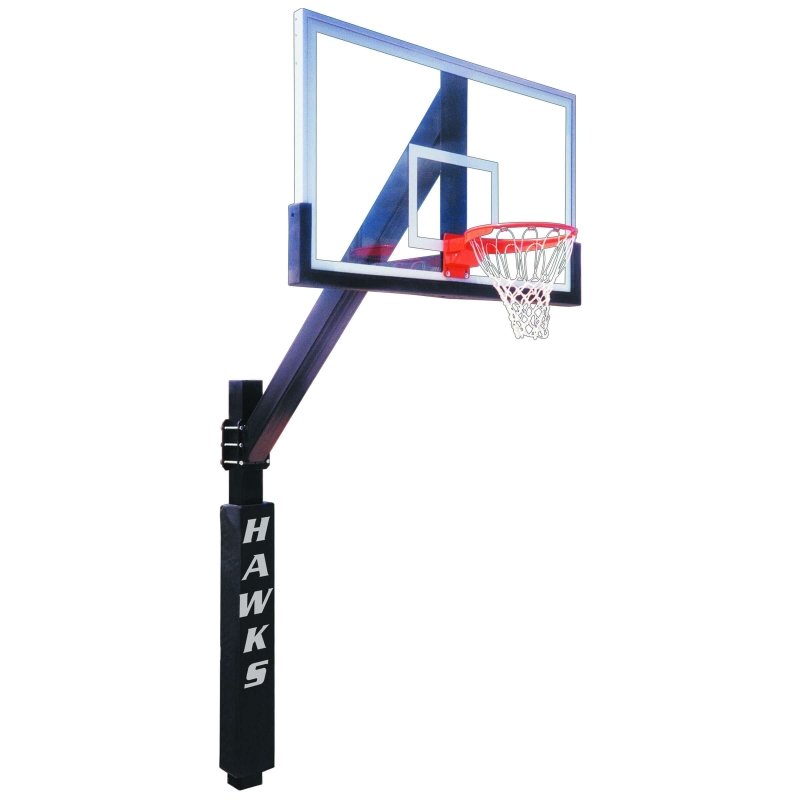 First Team Legend In-Ground Fixed Height Basketball Hoop black back with lettering