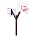 First Team Legend In-Ground Fixed Height Basketball Hoop - white backboard and rims back to back 