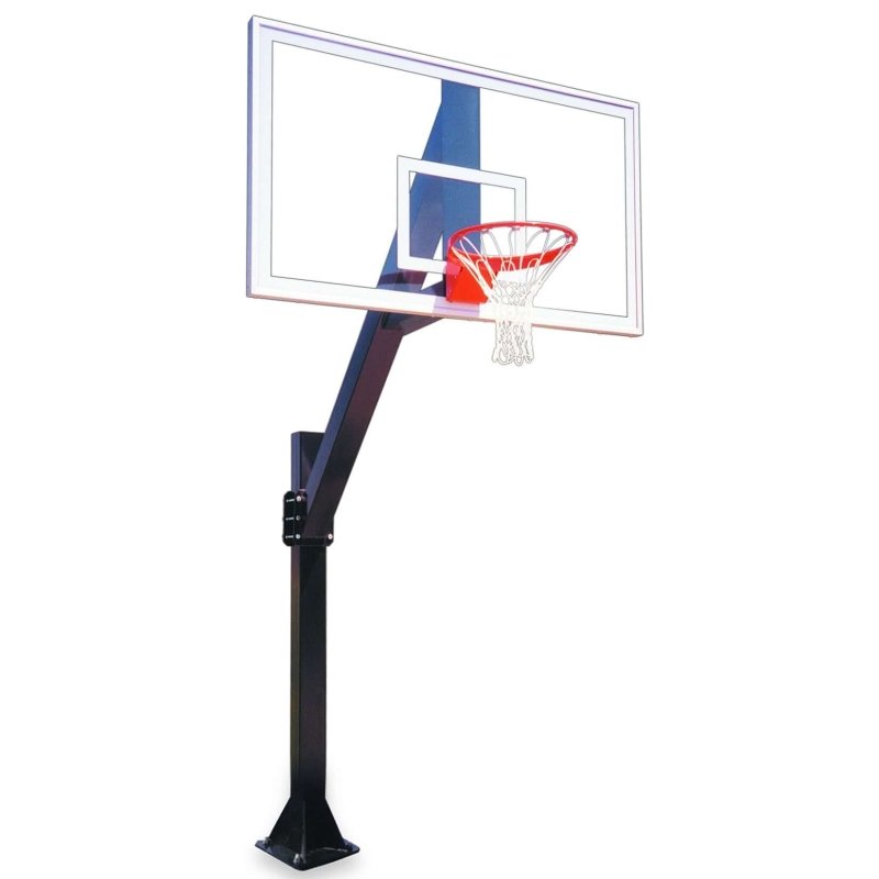 First Team Legend In-Ground Fixed Height Basketball Hoop - glass backboard