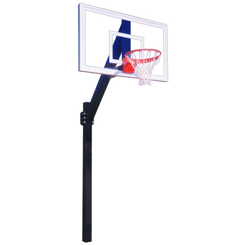 First Team Legend Jr In-Ground Fixed Height Basketball Hoop - rectangular backboard