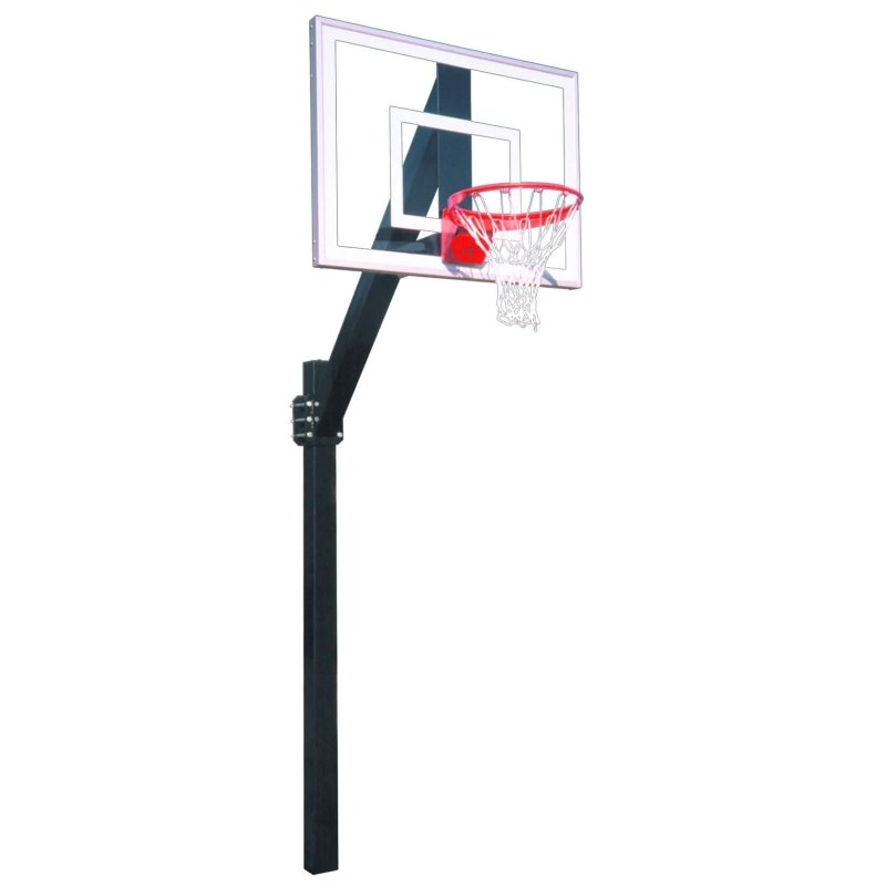 First Team Legend Jr In-Ground Fixed Height Basketball Hoop - square backboard