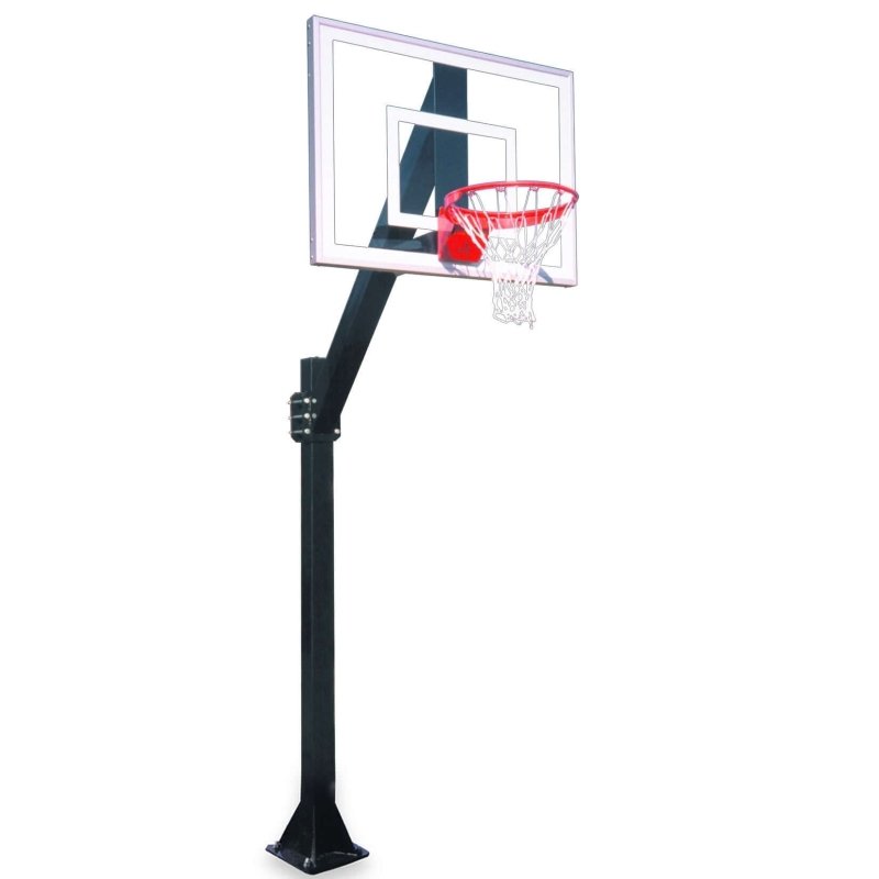 First Team Legend Jr In-Ground Fixed Height Basketball Hoop - clear and square backboard