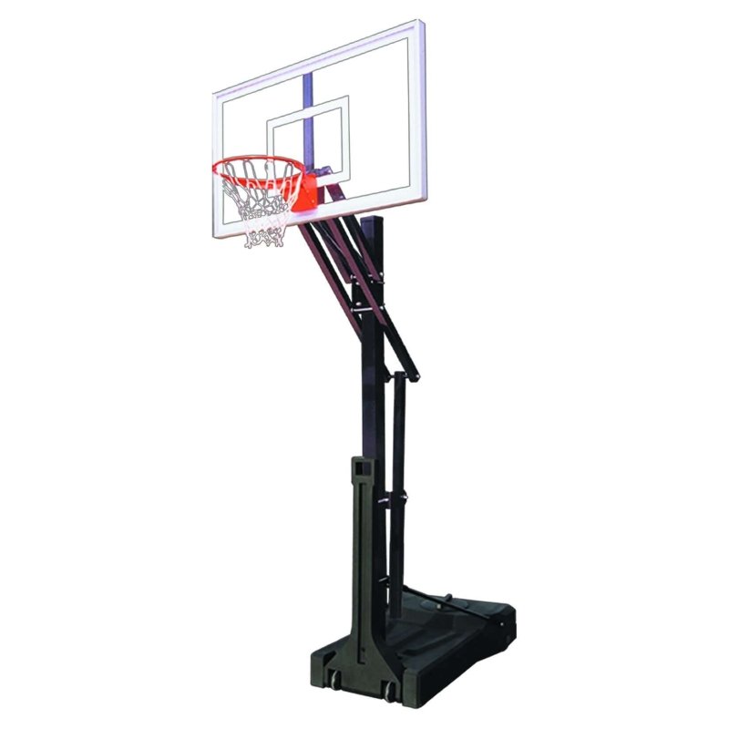 First Team OmniSlam Portable Basketball Hoop - clear, rectangular backboard