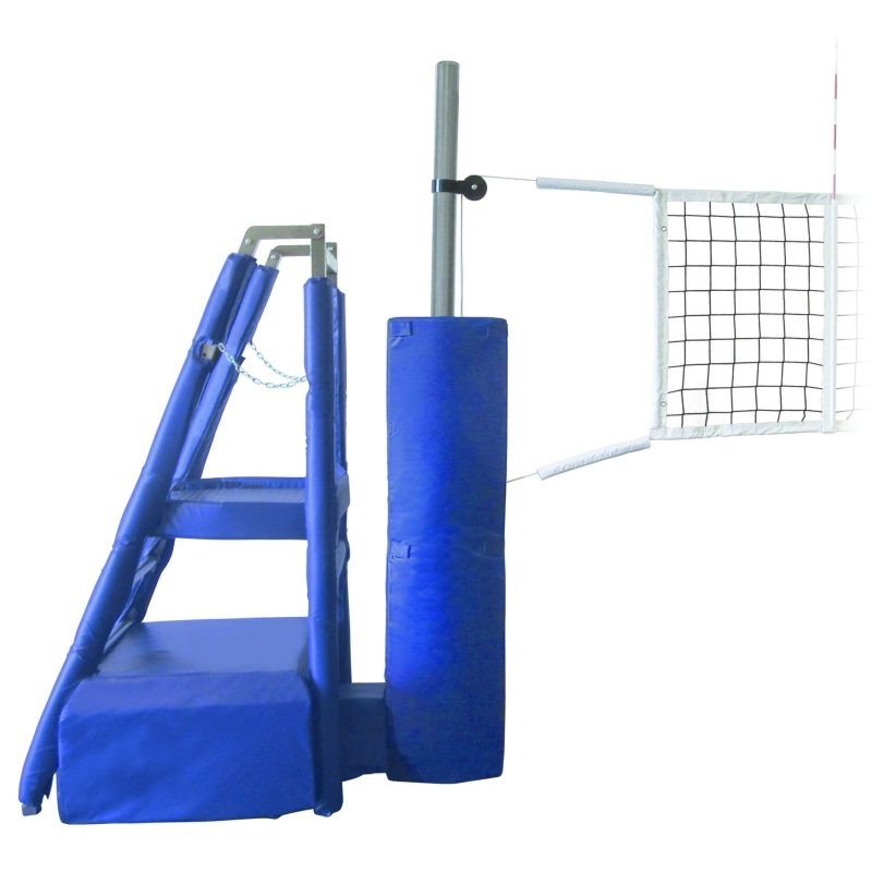 First Team PortaCourt Stellar Portable Recreational Volleyball System - blue base with attached net