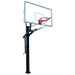 First Team Powerhouse 6 In-Ground Adjustable Basketball Hoop - clear, rectangular backboard