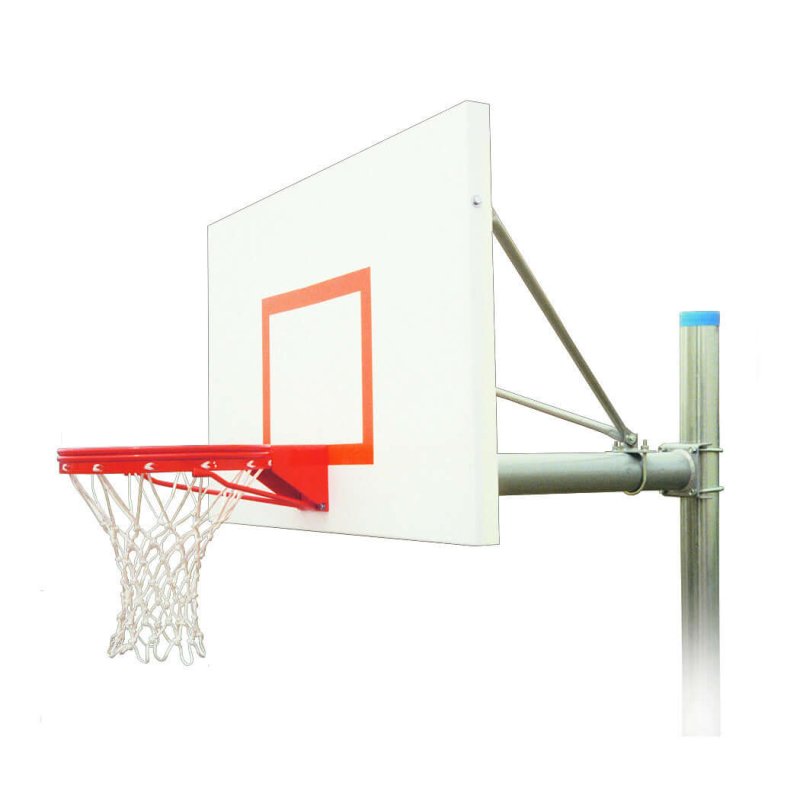 First Team Renegade In-Ground Fixed Height Basketball Hoop - white and red backboard