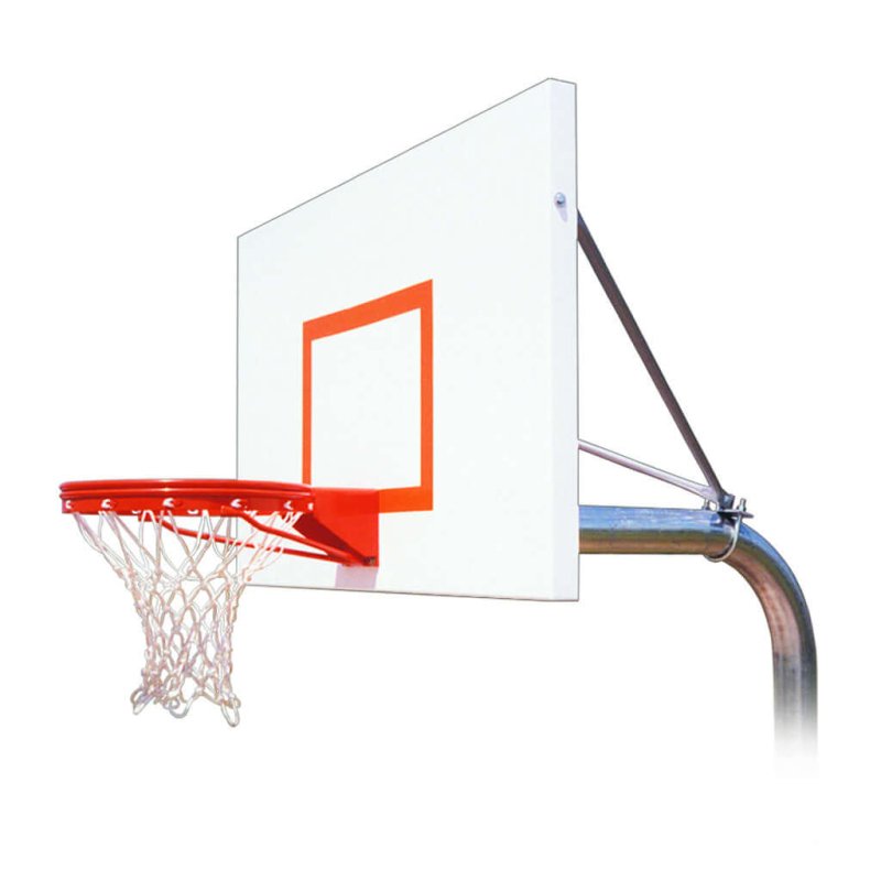 First Team RuffNeck In-Ground Fixed Height Basketball Hoop - white background