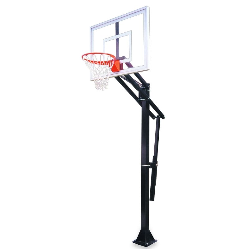 First Team Slam In-Ground Adjustable Basketball Hoop - square backboard