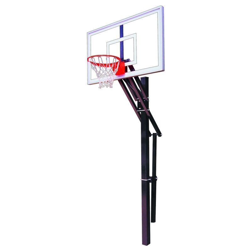 First Team Slam In-Ground Adjustable Basketball Hoop - rectangular backboard