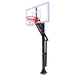 First Team Slam In-Ground Adjustable Basketball Hoop - clear backboard with black post