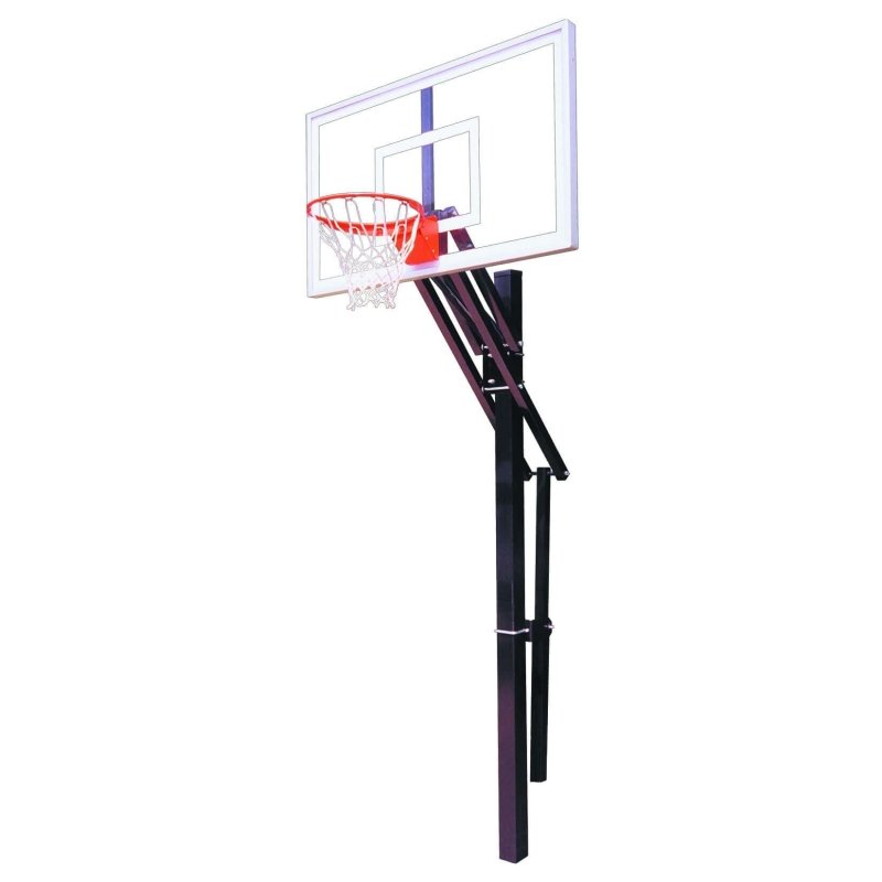 First Team Slam In-Ground Adjustable Basketball Hoop - red rim