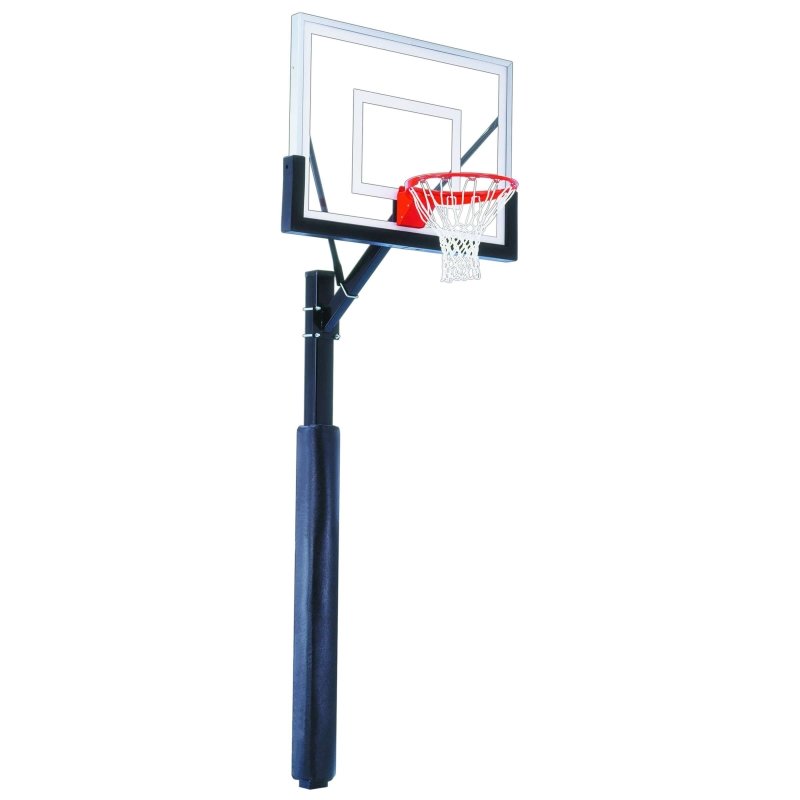 First Team Sport In-Ground Fixed Height Basketball Hoop - black base