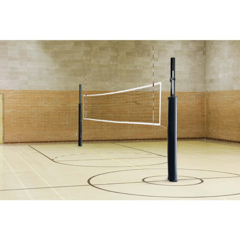 First Team Stellar 3 1/2" Aluminum Recreational Volleyball Net System - in playing court