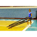 First Team SturdiStand Folding Volleyball Judges Stand - Woman holding folded stand