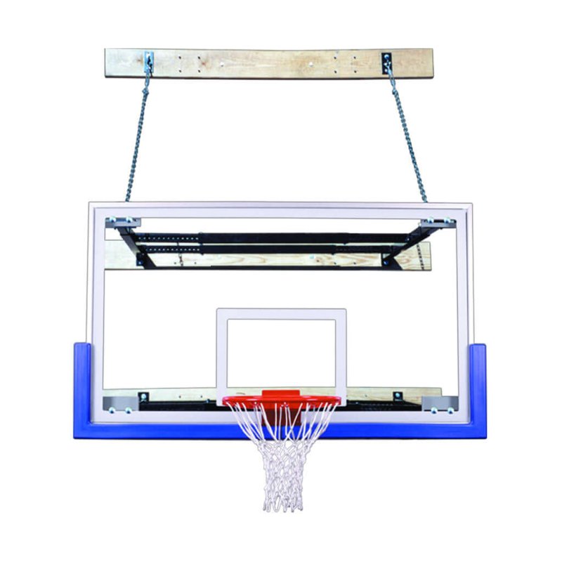 First Team SuperMount23 Wall Mount Basketball Hoop - blue backboard padding