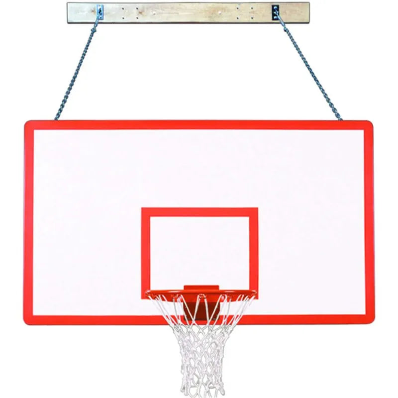 First Team SuperMount68 Wall Mount Basketball Hoop - rectangular backboard with red border