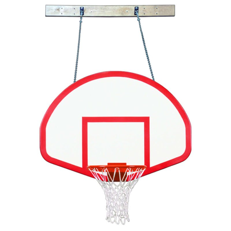 First Team SuperMount68 Wall Mount Basketball Hoop - white and red backboard