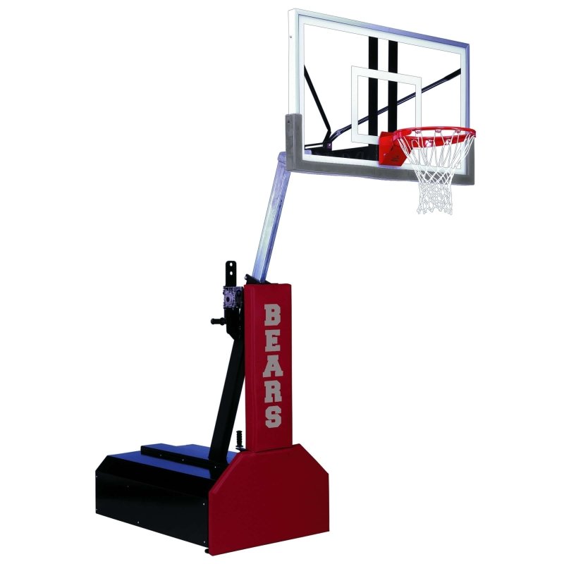 First Team Thunder Portable Basketball Hoop - red base with lettering