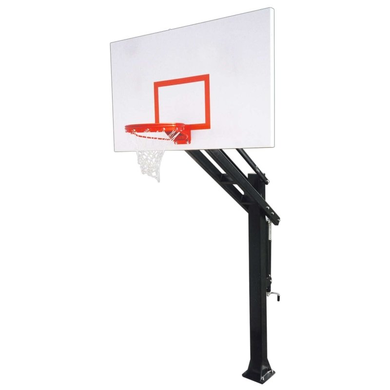 First Team Titan In-Ground Adjustable Basketball Hoop - rectangular backboard