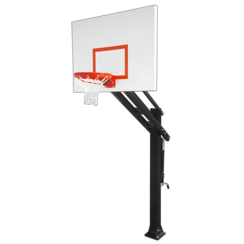 First Team Titan In-Ground Adjustable Basketball Hoop - square backboard