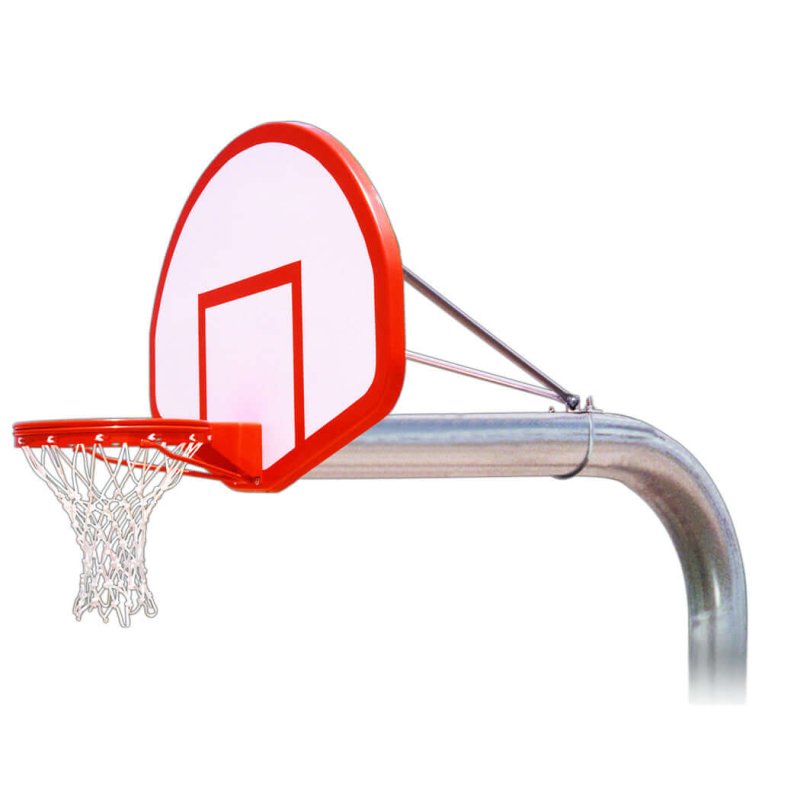 First Team Tyrant In-Ground Fixed Height Basketball Hoop - semicircle backboard