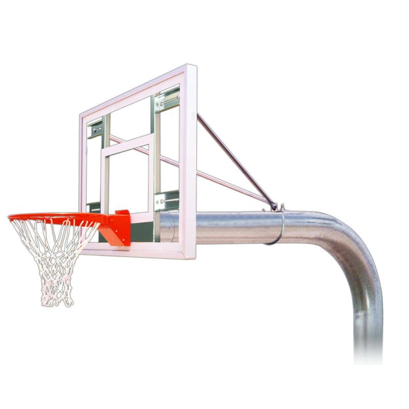 First Team Tyrant In-Ground Fixed Height Basketball Hoop - clear backboard