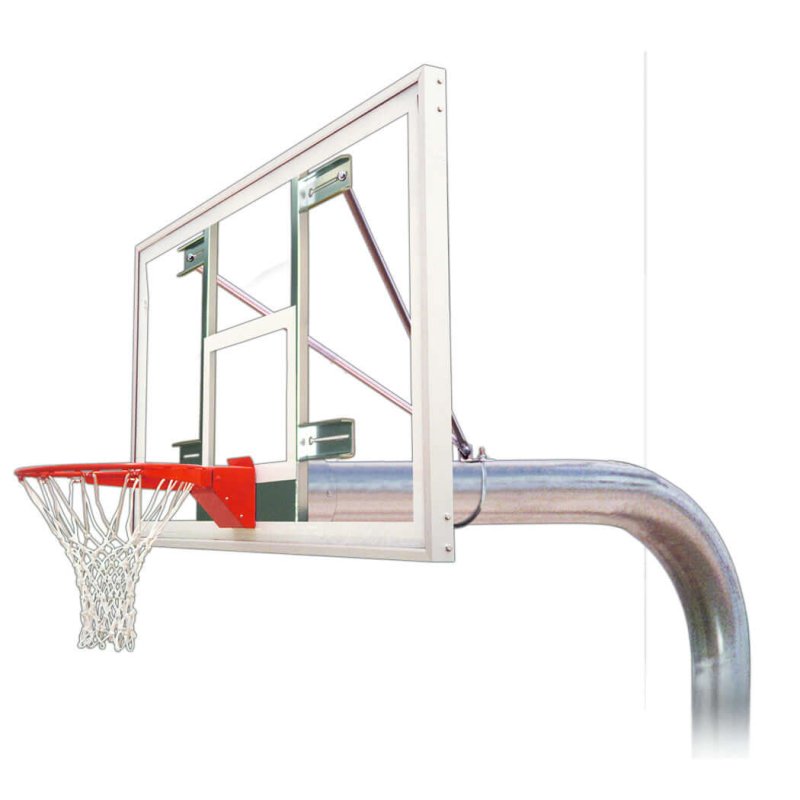 First Team Tyrant In-Ground Fixed Height Basketball Hoop  - clear backboard