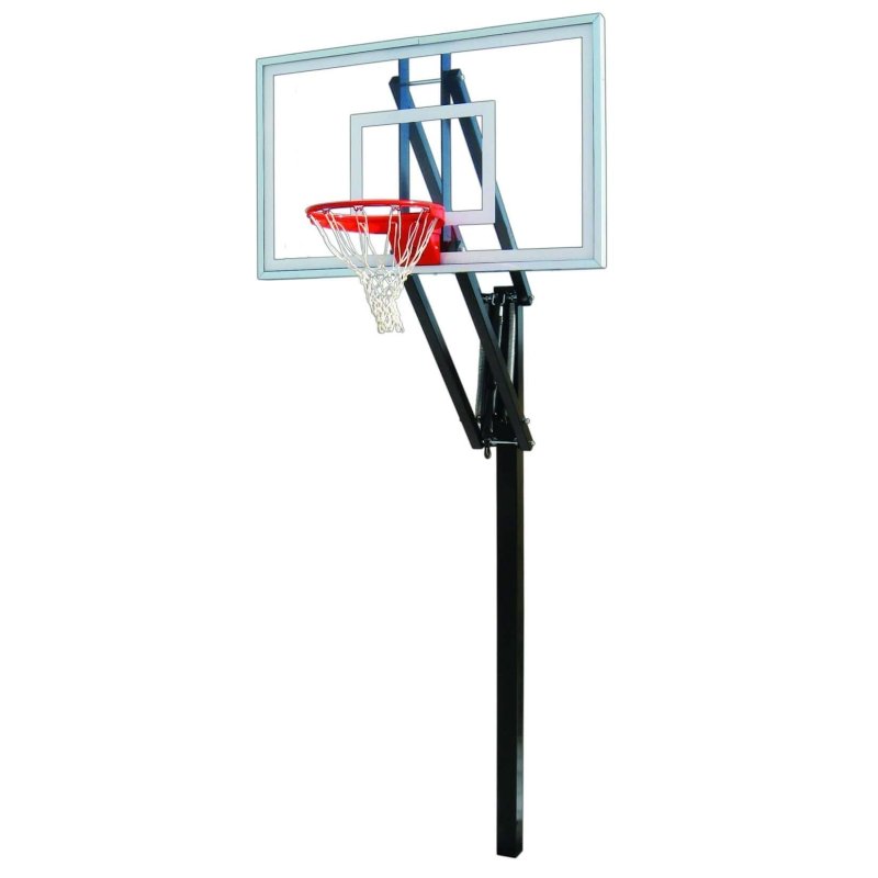 First Team Vector In-Ground Adjustable Basketball Hoop - red rim