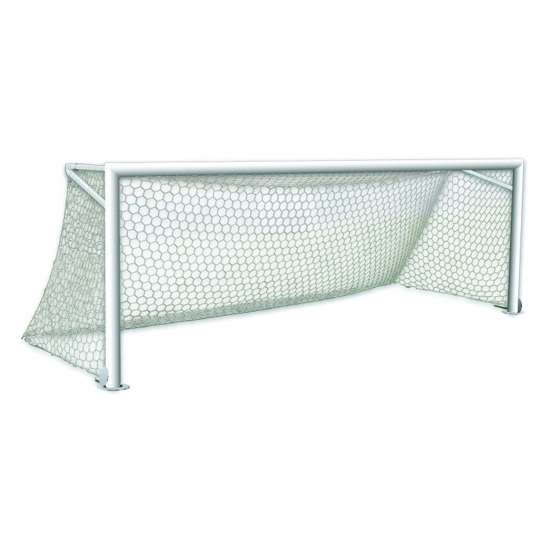 First Team World Class 40 Round Aluminum Fixed Soccer Goal - full setup