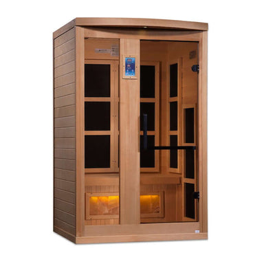 Golden Designs 2-Person "Hotel Edition" Full Spectrum PureTech™ Near Zero EMF FAR Infrared Sauna with Himalayan Salt Bar (Canadian Hemlock) -