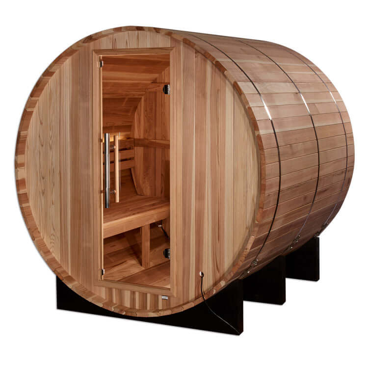 Golden Designs "Arosa" 4 Person Barrel Traditional Steam Sauna - Pacific Cedar -