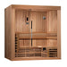 Golden Designs Copenhagen Edition 3 Person Traditional Steam Sauna - Canadian Red Cedar - Front view of wooden sauna