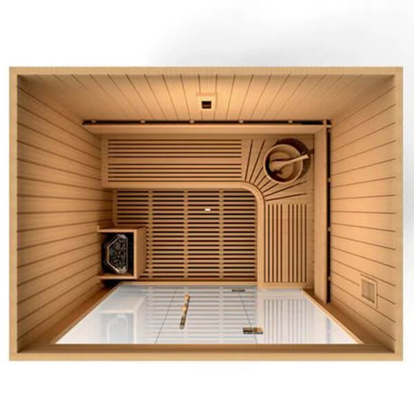 Golden Designs Copenhagen Edition 3 Person Traditional Steam Sauna - Canadian Red Cedar - Top view