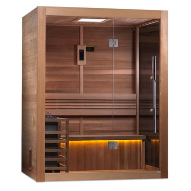 Golden Designs "Hanko Edition" 2 Person Indoor Traditional Steam Sauna (GDI-7202-01) - Canadian Red Cedar Interior -
