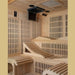 Golden Designs Monaco 6-person PureTech™ Near Zero EMF FAR Infrared Sauna (Canadian Hemlock) - Inside view of sauna