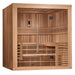 Golden Designs Osla Edition 6 Person Traditional Steam Sauna - Canadian Red Cedar - Image of wooden sauna with a glass door