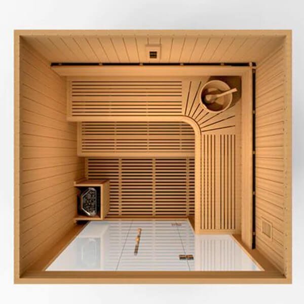 Golden Designs Osla Edition 6 Person Traditional Steam Sauna - Canadian Red Cedar - Top view